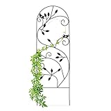 Relaxdays Rankgitter Vogel, Metall, Rankhilfe Garten Deko, Kletterhilfe für Pflanzen, 120...