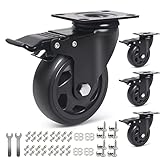 RRIUTO 4 Lenkrollen mit Bolzen, 100 mm Transportrollen mit Bremse...