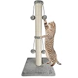 Dimaka 74cm Katzenkratzbaum Kratzbaum für große Katzen mit Spielball Natursisal weiß...