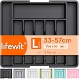 Lifewit Besteckkasten für Schubladen 40 50, Kunststoff Besteckeinsatz (Tiefe 38 cm),...
