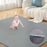 MABOZOO Baby-Laufgittermatte aus dickem Memory-Schaum, 127 x 127 cm, für Babys,...