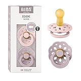 BIBS Boheme Schnuller 2er-Pack. BPA-frei. Kirschform Nippel, Größe 1 (0-6 Monate),...