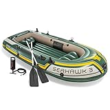 Intex Seahawk 3, 3-Person Inflatable Boat Set With Aluminum Oars and High Output...