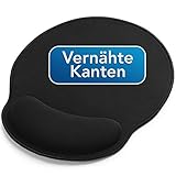 Sidorenko Mousepad mit Handauflage 26x23cm - Mauspad mit Vernähte Kanten - Schwarzes...