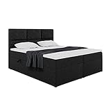 MEBLINI Boxspringbett mit Bettkasten - Gepolstert Doppelbett mit Matratze und Topper -...