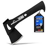 siwitec Camping Axt SN-45, Survival Axt mit 450 Gramm Kopfgewicht, Axt zum Holz spalten...