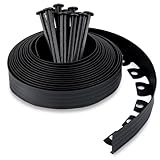 Flexible Rasenkante Kunststoff (10 m, schwarz) mit 30 Erdanker - Höhe 50 mm -...
