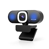Nuroum V32AFL 4K Webcam mit Ringlicht, Einstellbares Blickfeld/Autofokus/Auto-Framing...