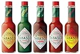 Tabasco Chili-Sauce 60ml - Set mit 5 Geschmacksrichtungen | Rot | Grün | Habanero |...