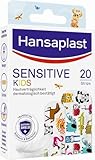 Hansaplast Kinderpflaster Sensitive (20 Strips), Wundpflaster mit niedlichen Tiermotiven...