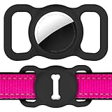 Hundehalsband Halter für AirTag, Air Tag Hund GPS Hülle, Silikon Anti-Lost...