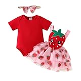 Generisch Baby Set Festlich Junge Baby Mädchen Sommer Outfits Erdbeere Blumen Mesh Kuchen...