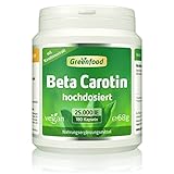 Beta Carotin, 25000 iE, extra hochdosiert, 180 Kapseln - Vorstufe von Vitamin A....