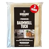 Schrader Premium Baumwolltuch - Poliertuch für alle Oberflächen, Möbel, Kleidung,...