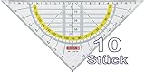10 Stück Brunnen 1049754 Geometrie-Dreieck / Geodreieck für Schule und Büro...