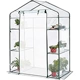 Quictent Foliengewächshaus 143x73x195cm Tomatengewächshaus mit 4 Regalebenen,begehbares...