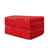 MIULEE Kuscheldecke Fleecedecke Flanell Decke Pompoms Einfarbig Wohndecken...
