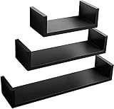 WOLTU Wandregal CD DVD Regal Bücherregal Wandboard 3er Set Retro Hängeregal,...