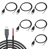 KARELLS USB Pigtail 6 Stück,2 adriges USB 2.0-Kabel,2-poliger blanker Draht mit offenem...