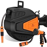 KESSER® Schlauchtrommel 20+2m Schlauchaufroller Wasser | Multi-Handbrause |...