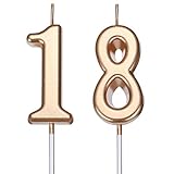 Geburtstagskerzen zum 18. Geburtstag, Zahlenkerzen, 'Happy Birthday', Dekoration für...