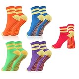 Newofview 5 Paar Anti Rutsch Socken für Frauen,Rutschfeste YogaSocken Pilates...