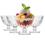 Glasmark KROSNO 1992 Eisgläser Eisschale Set 4 Stück 300 ml Transparentes Glas...