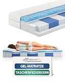 AM Qualitätsmatratzen - Premium Gelschaum-Matratze 90x200cm H3-1000 Federn -...