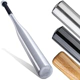 HELDENWERK Baseballschläger aus Holz oder Aluminium - Solide verarbeitet (Silber...