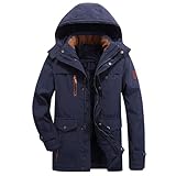Zanisouta Herren Winter Parka Winddicht Warme Fleecejacke Freizeit Übergangsjacke...