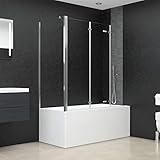Badewannenabtrennung 120x69x130 cm gehärtetes Glas transparent