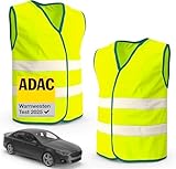 2X Warnwesten Auto gelb ISO20471 Sicherheitsweste - Pannenweste Unfallweste 2026 - Weste...