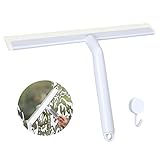 AUAUY Duschabzieher Set mit Klebriger Haken, Weiss 28cm Silikon Abzieher Dusche Badezimmer...