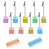 12 Stück Fotohalter mit Klammern, Zettelhalter, Platzkartenhalter, Fotohalter Holz,...