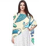 Meeresstil nautischer Anker Seestern Muschelkrebsmuster Frauen weicher Chiffon Pashmina...