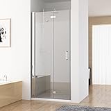 Nischentür Duschabtrennung 180° Schwingtür Falttür Duschwand Dusche NANO...