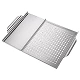 SM SunniMix Edelstahl-Antihaft-Grillkorb mit Löchern, BBQ-Grillschale, langlebige...