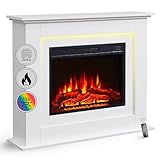 BALDERIA Finn Elektrokamin - Standkamin mit Heizung 2000 W, realistischer...