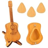 Plektren Gitarre Holz Plektrum Gitarren Plektrum Halter mit 3 Plektren Plektrum...