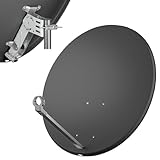 80cm Satelliten Sat Spiegel Schüssel Antenne Anlage HDTV Full Ultra HD UHD 4K...