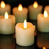 Homemory Flammenlose Teelichter Votive Kerzen mit Timer, echtes Wachs, realistischer...