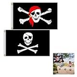 Piratenflagge,Piraten Flagge,Schädel Flagge,Fahne mit Totenkopfdesign,für...