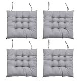 DKIEI 4er Set Stuhlkissen mit Bändern, Bequemes Sitzkissen 40x40 cm...