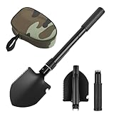 Mini Klappspaten, 42cm Klappbare Spaten Garten, Multifunktionaler Camping Klappspaten,...