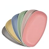 Hobein 6 Stück Teller, 29.4 cm 6 Farben mikrowellen- und spülmaschinenfest,...