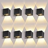 ledmo 8 Pack LED Wandleuchten Innen/Außen12W Wandlampe Innen Auf und ab Einstellbarer...