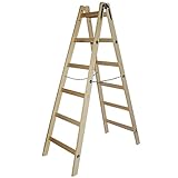 Systafex® Leiter Doppelstufenleiter Malerleiter Elektrikerleiter Stehleiter Holzleiter (6...