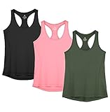 icyzone Damen Sporttop Yoga Tank Top Ringerrücken Sport Oberteil Laufen Fitness...