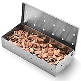 2 Stück Räucherbox, 22 × 9.7 × 4.3cm Edelstahl Räucherbox Gasgrill, Grill-Smoke Box,...