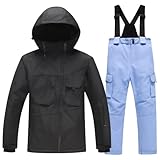 Amur Leopard Kinder Skianzug 2tlg Skijacke + Skihose Winddichte Wasserdichte Schneeanzug...